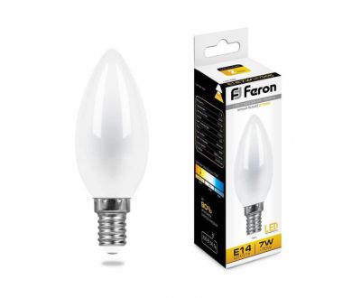 Купить Лампа светодиодная Feron E14 7W 2700K Свеча Матовая LB-66 25785 Лампа светодиодная Feron E14 7W 2700K Свеча Матовая LB-66 25785