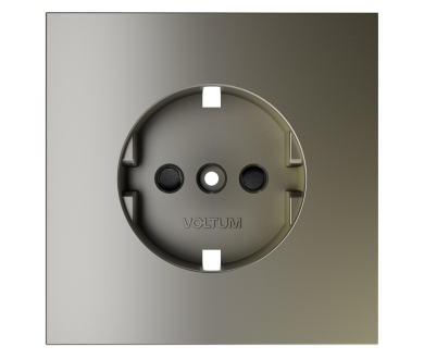 Купить Накладка для розетки с заземлением и защитными шторками Voltum S70 (шелк) VLS000704 Накладка для розетки с заземлением и защитными шторками Voltum S70 (шелк) VLS000704