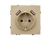 Механизм розетки с USB зарядкой Arlight SCT-NOBE-MUAA-SFPL-GD (230V, 16A) 054290