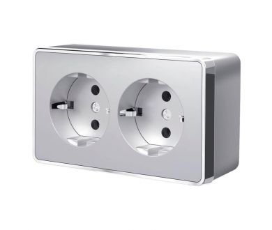 Купить Розетка двойная с заземлением Werkel Gallant серебряный W5072106 4690389167188 Розетка двойная с заземлением Werkel Gallant серебряный W5072106 4690389167188