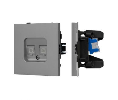 Купить Механизм компьютерной розетки двойной Arlight SCT-TENDO-MPC2-PL-GR (RJ-45, CAT6) 054102 Механизм компьютерной розетки двойной Arlight SCT-TENDO-MPC2-PL-GR (RJ-45, CAT6) 054102