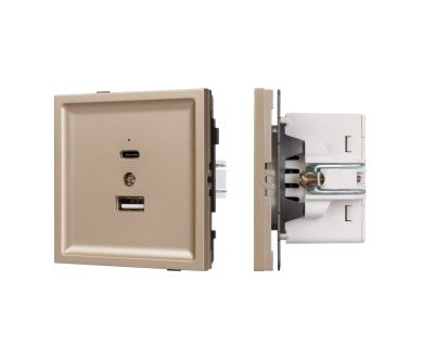 Купить Механизм USB розетки Arlight SCT-TENDO-MUAC-PL-GD (5V, 3A, QC3) 054097 Механизм USB розетки Arlight SCT-TENDO-MUAC-PL-GD (5V, 3A, QC3) 054097