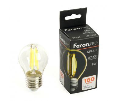 Купить Лампа светодиодная Feron LB-1708 E27 8W 2700K 51253 Лампа светодиодная Feron LB-1708 E27 8W 2700K 51253