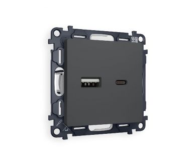 Купить Комплект механизма розетки 2USB A+C 20W (быстрая зарядка) Ambrella Volt Alfa MA911010 Комплект механизма розетки 2USB A+C 20W (быстрая зарядка) Ambrella Volt Alfa MA911010