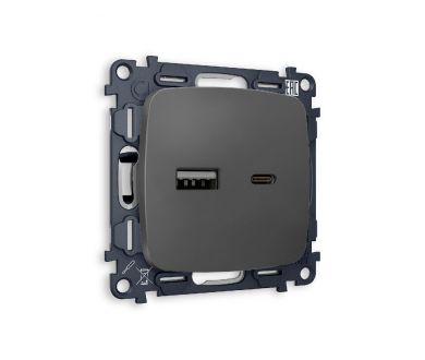 Купить Комплект механизма розетки 2USB A+C 20W (быстрая зарядка) Ambrella Volt Omega MO911010 Комплект механизма розетки 2USB A+C 20W (быстрая зарядка) Ambrella Volt Omega MO911010