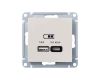 Розетка A + тип-C 45W высокоскор.заряд. QC,PD, мех. Systeme Electric AtlasDesign Беж ATN000229