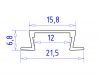 Алюминиевый встраиваемый профиль Ambrella Light Alum Profile GP1001AL