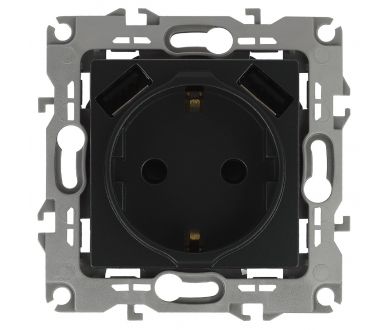 Купить Розетка 2P+E со шторками и 2xUSB Эра 14-4109-05 Б0047871 Розетка 2P+E со шторками и 2xUSB Эра 14-4109-05 Б0047871