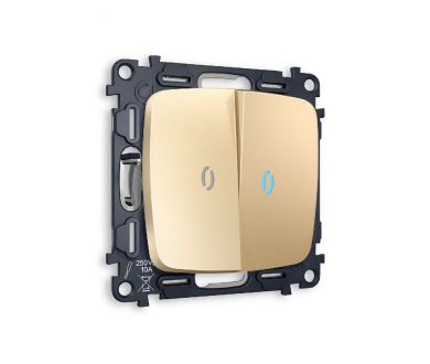 Купить Комплект механизма 2-кл проходного выключателя с подсветкой Ambrella Volt Omega MO604040 Комплект механизма 2-кл проходного выключателя с подсветкой Ambrella Volt Omega MO604040