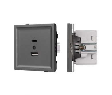 Купить Механизм USB розетки Arlight SCT-TENDO-MUAC-SFPL-GR (5V, 3A, QC3) 054538 Механизм USB розетки Arlight SCT-TENDO-MUAC-SFPL-GR (5V, 3A, QC3) 054538