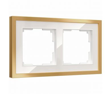 Купить Рамка на 2 поста Baguette белый/золотистая латунь 4690389219672 W0022853 a072283 Рамка на 2 поста Baguette белый/золотистая латунь 4690389219672 W0022853 a072283
