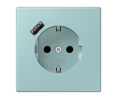 Купить Розетка 2K+З USB Typ A Jung LC1520-18A214 Розетка 2K+З USB Typ A Jung LC1520-18A214