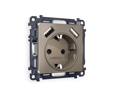 Купить Комплект механизма розетки 2USB A+A 18W (быстрая зарядка) с/з Ambrella Volt Alfa MA639010 Комплект механизма розетки 2USB A+A 18W (быстрая зарядка) с/з Ambrella Volt Alfa MA639010