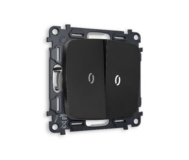 Купить Комплект механизма 2-кл проходного выключателя с подсветкой Ambrella Volt Omega MO804035 Комплект механизма 2-кл проходного выключателя с подсветкой Ambrella Volt Omega MO804035