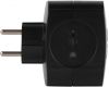 Разветвитель электрический ЭРА SP-4-3USBAC-B на 4 розетки + 3 USB A+C со шторками 10А черный Б0069084
