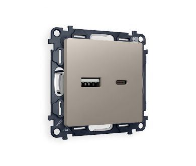 Купить Комплект механизма розетки 2USB A+C 20W (быстрая зарядка) Ambrella Volt Alfa MA371010 Комплект механизма розетки 2USB A+C 20W (быстрая зарядка) Ambrella Volt Alfa MA371010