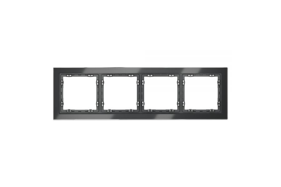 Рамка на 4 поста Voltum S70 VLS110407 (графит, стекло)