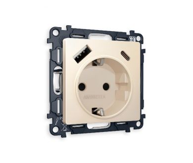 Купить Комплект механизма розетки 2USB A+C 20W (быстрая зарядка) с/з Ambrella Volt Alfa MA330010 Комплект механизма розетки 2USB A+C 20W (быстрая зарядка) с/з Ambrella Volt Alfa MA330010