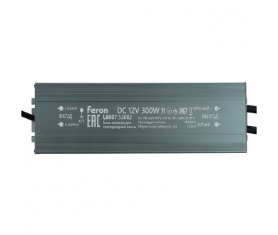 Купить Трансформатор электронный для светодиодной ленты Feron LB007 300W 12V IP67 (драйвер) 53082 Трансформатор электронный для светодиодной ленты Feron LB007 300W 12V IP67 (драйвер) 53082