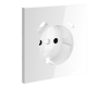 Накладка для розетки с заземлением и защитными шторками, с USB A+C Voltum S70 (белый глянцевый) VLS001001
