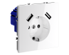 Розетка с USB, А+А Voltum S70 VLS040401 (белый глянцевы