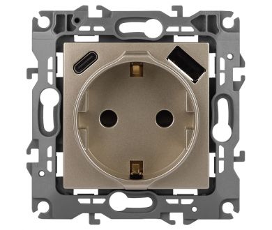 Купить Розетка со шторками с USB type-A+C Эра 12-4108-04 Б0067727 Розетка со шторками с USB type-A+C Эра 12-4108-04 Б0067727