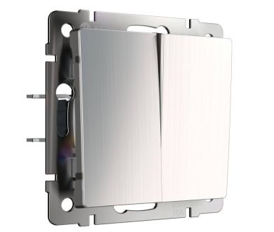 Купить Выключатель двухклавишный Werkel глянцевый никель W1120002 4690389157882 Выключатель двухклавишный Werkel глянцевый никель W1120002 4690389157882