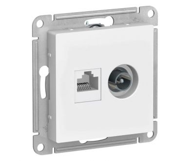 Купить Розетка компьютерная RJ45/TV Schneider Electric AtlasDesign 5e кат UTP белая ATN000189 Розетка компьютерная RJ45/TV Schneider Electric AtlasDesign 5e кат UTP белая ATN000189