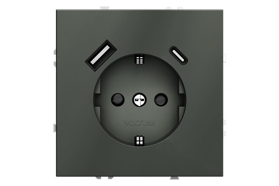 Розетка с USB, A+C Voltum S70 VLS040506 (титан)
