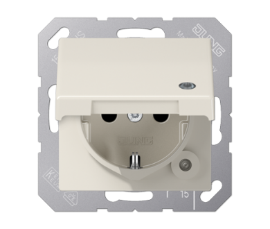 Купить Розетка Schuko с крышкой Jung AS1520BFKLKO Розетка Schuko с крышкой Jung AS1520BFKLKO