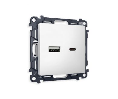 Купить Комплект механизма розетки 2USB A+C 20W (быстрая зарядка) Ambrella Volt Alfa MA131010 Комплект механизма розетки 2USB A+C 20W (быстрая зарядка) Ambrella Volt Alfa MA131010