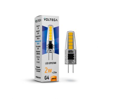Купить Лампа светодиодная Voltega G4 2W 2800K VG9-K1G4warm2W 7144 Лампа светодиодная Voltega G4 2W 2800K VG9-K1G4warm2W 7144