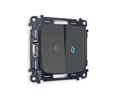 Купить Комплект механизма 2-кл выключателя с подсветкой Ambrella Volt Omega MO904020 Комплект механизма 2-кл выключателя с подсветкой Ambrella Volt Omega MO904020