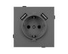 Механизм розетки с USB зарядкой Arlight SCT-TENDO-MUAA-SFPL-GR (230V, 16A) 054605