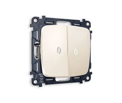 Купить Комплект механизма 2-кл проходного выключателя с подсветкой Ambrella Volt Omega MO304035 Комплект механизма 2-кл проходного выключателя с подсветкой Ambrella Volt Omega MO304035