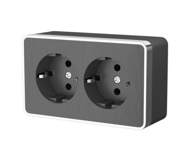 Купить Розетка двойная с заземлением Werkel Gallant графит рифленый W5072104 4690389164675 Розетка двойная с заземлением Werkel Gallant графит рифленый W5072104 4690389164675