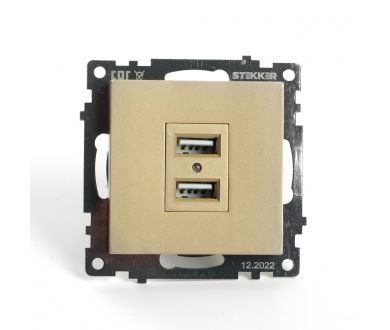 Купить Розетка 2-местная USB Stekker Катрин GLS10-7115-08 49229 Розетка 2-местная USB Stekker Катрин GLS10-7115-08 49229