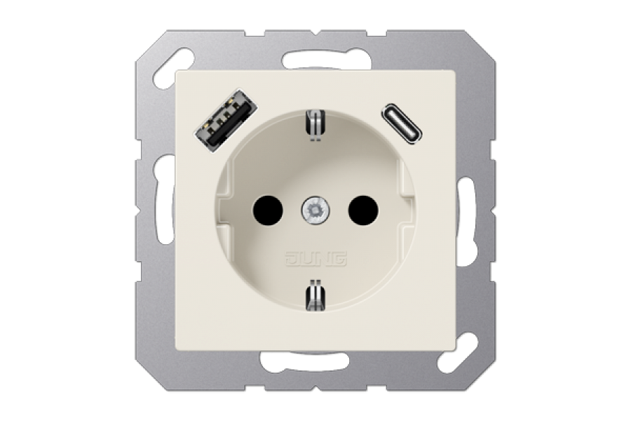 Розетка 2K+З USB Typ AC Jung A1520-15CA