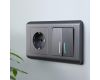 Выключатель Werkel двухклавишный с подсветкой графит рифленый W1120104 4690389158476
