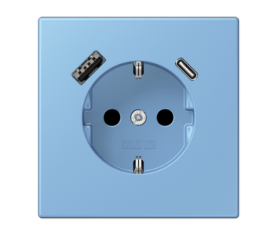 Купить Розетка 2K+З USB Typ AC Jung LC1520-15CA256 Розетка 2K+З USB Typ AC Jung LC1520-15CA256