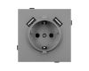 Механизм розетки с USB зарядкой Arlight SCT-TENDO-MUAA-PL-GR (230V, 16A) 054084