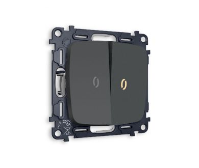 Купить Комплект механизма 2-кл выключателя с подсветкой Ambrella Volt Omega MO904010 Комплект механизма 2-кл выключателя с подсветкой Ambrella Volt Omega MO904010