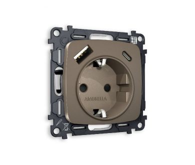 Купить Комплект механизма розетки 2USB A+C 20W (быстрая зарядка) с/з Ambrella Volt Omega MO640010 Комплект механизма розетки 2USB A+C 20W (быстрая зарядка) с/з Ambrella Volt Omega MO640010