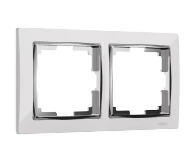 Купить Рамка на 2 поста Werkel Snabb белый/хром W0021901 4690389160721 Рамка на 2 поста Werkel Snabb белый/хром W0021901 4690389160721