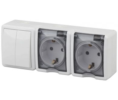 Купить Блок розетки-выключатель двухклавишный ЭРА Эксперт IP54 16A 250V 11-7404-01 Б0027675 Блок розетки-выключатель двухклавишный ЭРА Эксперт IP54 16A 250V 11-7404-01 Б0027675