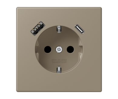 Купить Розетка 2K+З USB Typ AC Jung LC1520-15CA242 Розетка 2K+З USB Typ AC Jung LC1520-15CA242