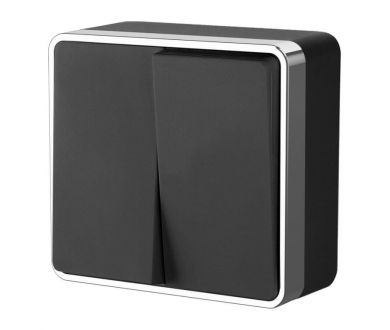 Купить Выключатель двухклавишный Werkel Gallant черный/хром W5020035 4690389164163 Выключатель двухклавишный Werkel Gallant черный/хром W5020035 4690389164163