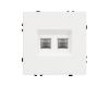 Розетка телефонная двойная софт-тач белый кварц Arlight SCT-MTL2-SFPL-WH (2хRJ-11, 4C) 054308(1)