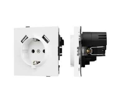 Купить Механизм розетки с USB зарядкой Arlight SCT-TENDO-MUAA-PL-WH (230V, 16A) 054082 Механизм розетки с USB зарядкой Arlight SCT-TENDO-MUAA-PL-WH (230V, 16A) 054082