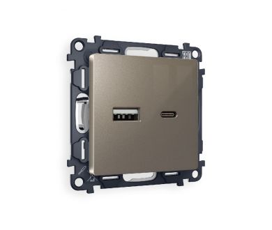 Купить Комплект механизма розетки 2USB A+C 20W (быстрая зарядка) Ambrella Volt Alfa MA641010 Комплект механизма розетки 2USB A+C 20W (быстрая зарядка) Ambrella Volt Alfa MA641010